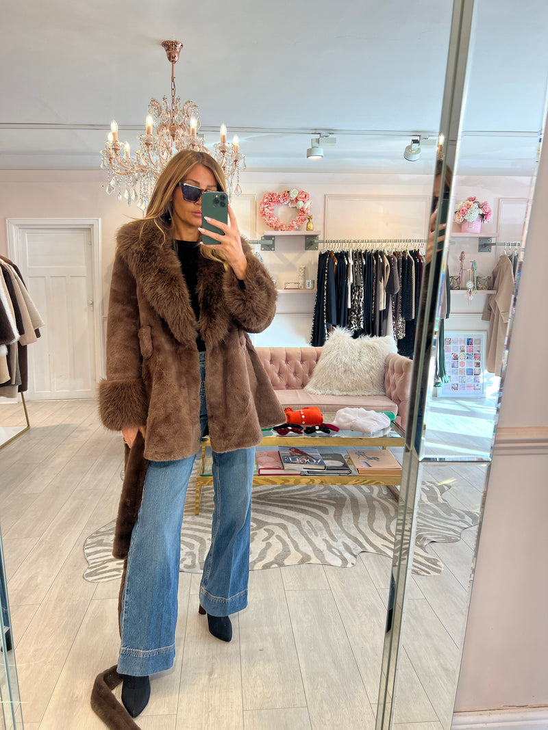 MICHA FAUX FUR SHORT COAT COCO