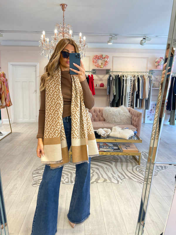 FARRAH CAMEL & BEIGE SCARF