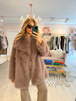 SERINA FAUX FUR JACKET MAUVE