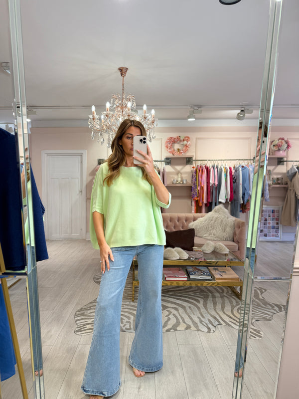 KASIA SHORT SLEEVE JUMPER LIGHT GREEN