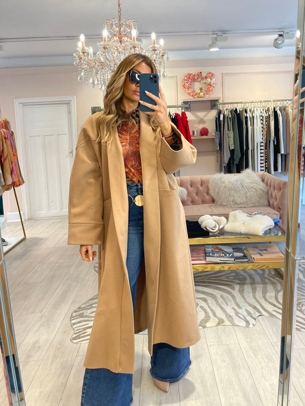 FELICITY LONGLINE OVERCOAT CAMEL