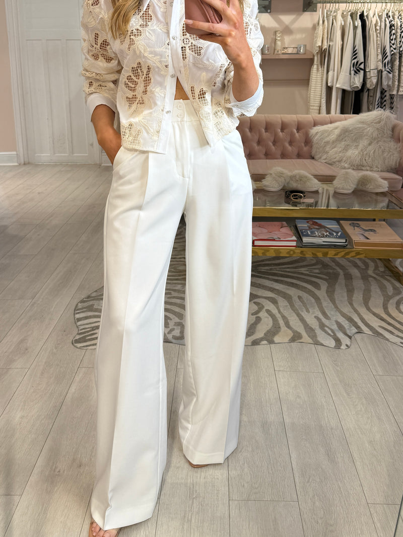 RITA TAILORED WIDE LEG TROUSERS WHITE