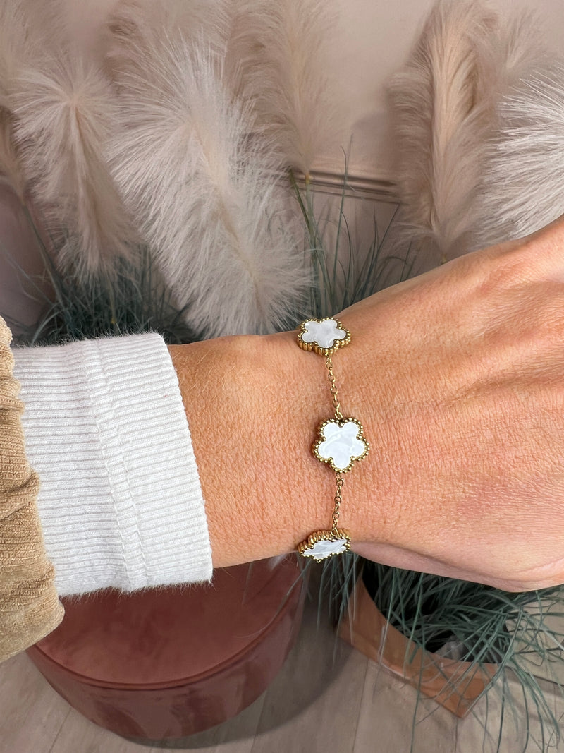 CICI BRACELET 5 CLOVER PEARL