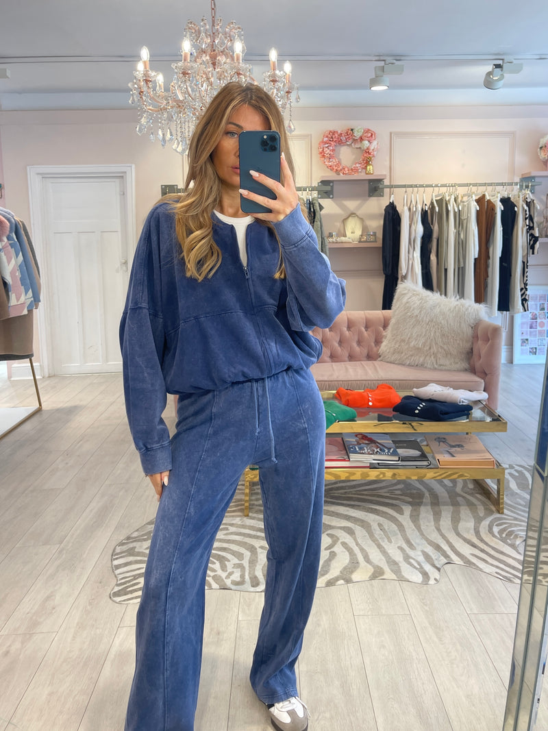 HALLE ACID WASH TRACKSUIT  BLUE