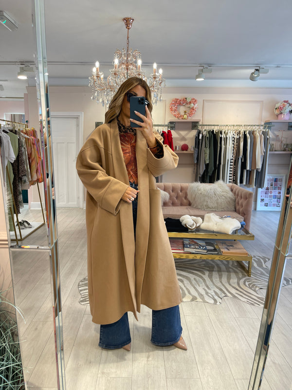 FELICITY LONGLINE OVERCOAT CAMEL