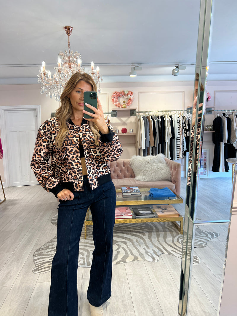 JUDE LEOPARD BOMBER JACKET