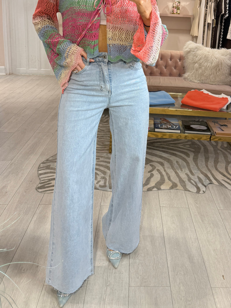 CHER WIDE LEG LIGHTWASH JEANS