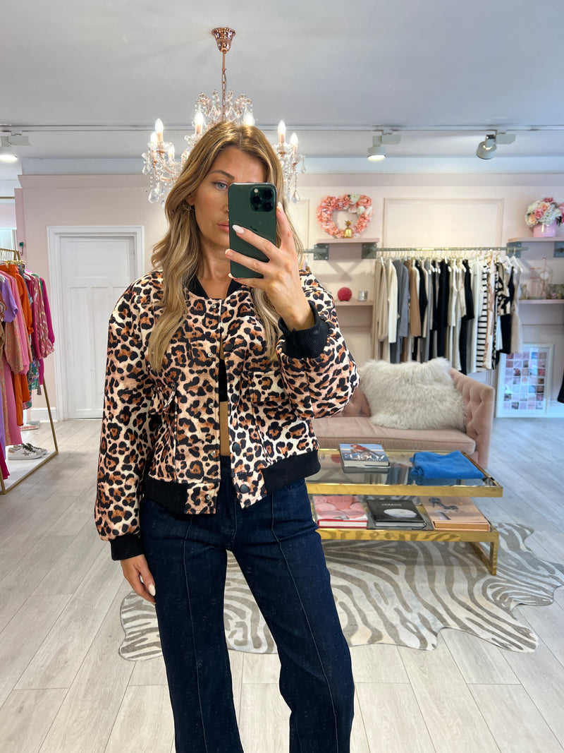 JUDE LEOPARD BOMBER JACKET