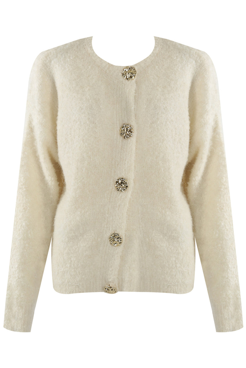 OLIVIA CARDIGN GOLD BUTTONS CREAM